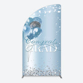 Aperturee - Aperturee Sparkle Diamonds Blue Congrats Grad Half Moon Arch Backdrop